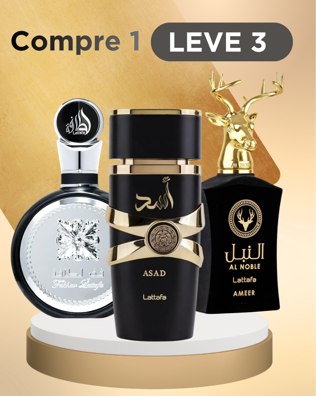 PROMOÇÃO COMPRE 1 LEVE 3 - Lattafa Fakhar, AL Noble Wazzer e Assad Lattafa - Oferta De Pré Black Friday- 100ml cada