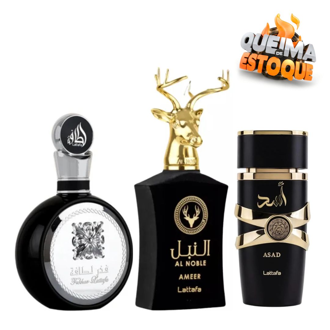 PROMOÇÃO COMPRE 1 LEVE 3 - Lattafa Fakhar, AL Noble Wazzer e Assad Lattafa - Oferta De Pré Black Friday- 100ml cada